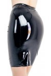 GOCTRN Jupe Moulante en Latex pour Femmes, Jupe Trapèze Noire,Argent,S