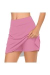 Jupe de tennis courte pour femme - Avec pantalon - Pour lété - Avec poches - Avec pantalon intérieur - Couleur unie, Green1.