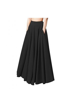 Jupe tunique pour femme, grande taille, unie, plissée, taille haute, jupe baggy, jupe de loisirs, jupe de fête, jupe dété av