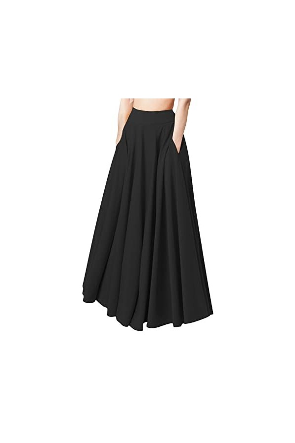 Jupe tunique pour femme, grande taille, unie, plissée, taille haute, jupe baggy, jupe de loisirs, jupe de fête, jupe dété av