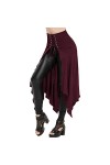 Jupe style victorien gothique steampunk pour femme - Fente haute - Longue jupe plissée - Pour Halloween, cosplay, carnaval, s