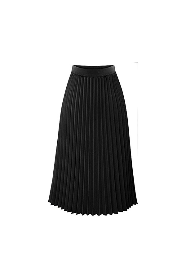 Jupe longue pour femme - Jupe plissée élastique - Jupe plissée - Longue - Été - Fente - Jupe moulante - Jupe de loisirs - Jup