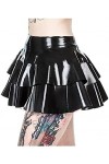 IDOBLO Latex Mini Jupe Jupe Personnalisée,Noir,4XL