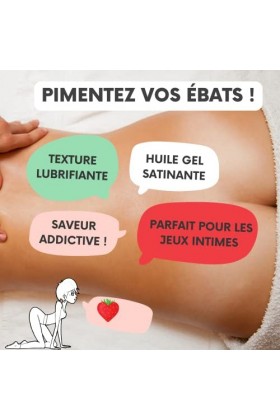 IZOË, Huile, Gel de Massage, Commestible Comestible, Relaxante, BIO Professionnelle, Sensuelle, Plaisir Naturel Fraise 