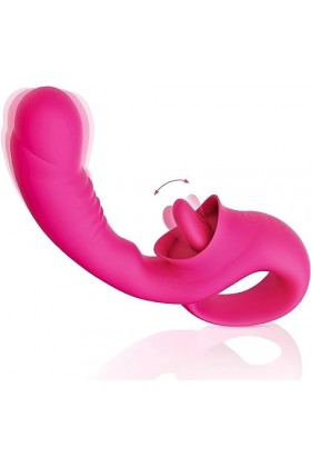 Gode Vibrant Šèẋ Tôýs Langue Vibrante Jouets à lécher Sëx Tôýs Feṃṃe Sücẹúr de Clîtórîş, Vîbrộmạssẹür Pu?????t Telecommandé