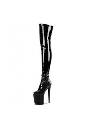 WOkismD 20CM Super High Heel Chaussures de danse Nightclub T Stage Over The Knee Boots Stiletto Heel Bottes de grande taille 