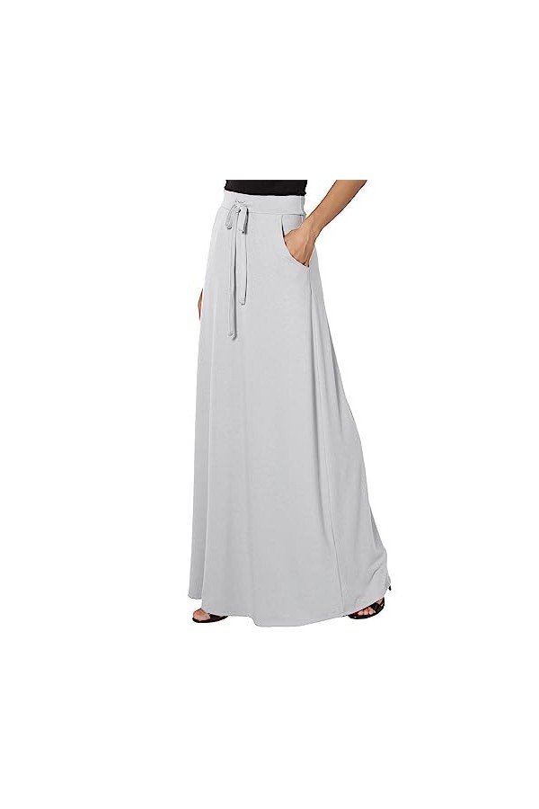 Jupe longue pour femme - Longue jupe - Ceinture - Jupe plissée - Tendance - Été - Mini jupe moulante - Rockabilly - Jupe de p