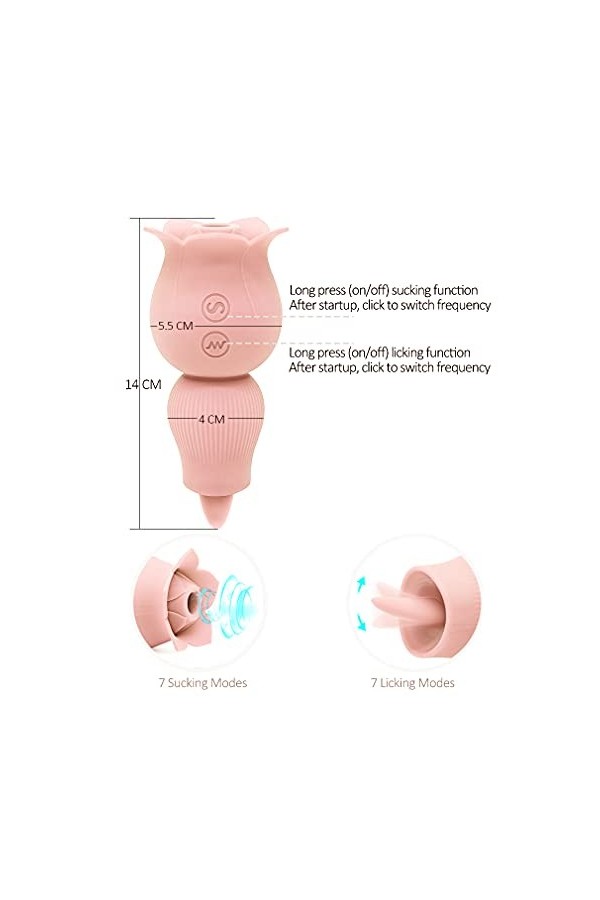 Vîbrộmạssẹür pour Fẹmmẹ avec Sücẹúr de Clîtórîş, Vîbrộmạssẹür Portable avec Modes daspiration.Silicónẹ Impẹrméạble Rẹchargeạ