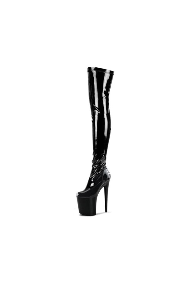 WOkismD 20CM Super High Heel Chaussures de danse Nightclub T Stage Over The Knee Boots Stiletto Heel Bottes de grande taille 