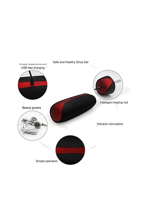 Masturbateur Cup Automatique Appareil De Massge Électrique Pour Hommes Chauffant Avec Modes De Vibration Avec Fonction d Aspi