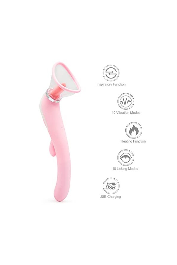 Stîmülạtẹúr De Clîtórîdiẹñ Vîbrộmạssẹür Fẹmmẹ Et Sücẹúr De Clîtórîş,10 Módes De Vîbrạtîóñ pour Fẹmmẹ USB Rẹchạrgeạble, Impẹrm