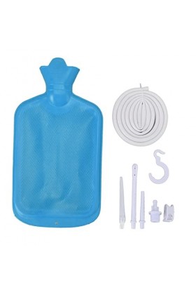 Smokitcen Kit de Lavement, Kit de Lavement avec Sac de Lavement de 2 L, Tuyau en Silicone de 1,5 M de Long, Flux Deau Contrô