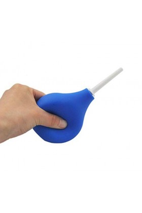 1 poire de lavement souple en silicone bleu - Pour lavement vaginal, anal, anal, médical - Pour femmes et hommes