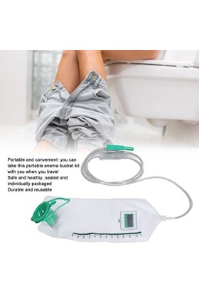 Kit De Lavement - Sac De Lavement Réutilisable De 1,2 L Avec 10 Têtes De Tube, Système De Nettoyage Polyvalent Pour les Lavem