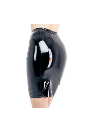 SUPERCH Jupe trapèze en Latex Moulant pour Femme Noire