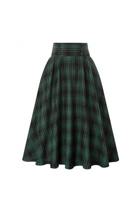 Jupe à carreaux taille élastique ft-8832, Rouge, Taille XL