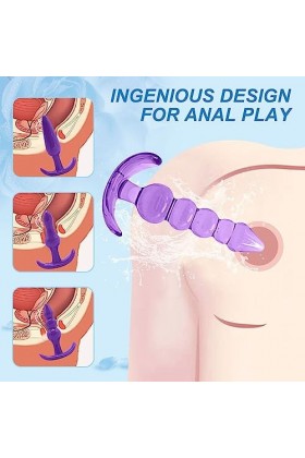 KSHSAA Ğødě 6 Produits de Silicone Violet Élégants Et Lisses, Adaptés Aux Débutants Ḁṉḁl Plṳg Ḁṉḁle Femme Prôsṱḁṱe Deḇṳṱḁṉt H