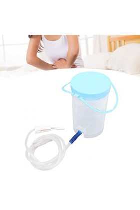 Naroote Lavement Set 1200ml Clear Coffee Lavement Seau Flow Control Silicone ABS Propre pour Les Soins de santé