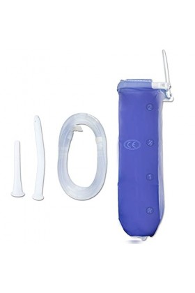 Telismei Sac à lavement souple avec canule, Poche 2 Litres, de l, Kit lavement, Vagin Nettoyeur nettoyage intestinal, Bleu, 2