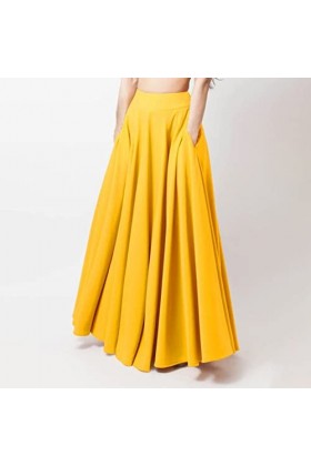 Jupe tunique pour femme, grande taille, unie, plissée, taille haute, jupe baggy, jupe de loisirs, jupe de fête, jupe dété av