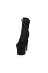 WOkismD 20 CM/7.87IN Velours Super Haut Talon Sexy Étape Catwalk Bottes De Mode Bottes Chevalier Bottes Pole Danse Bottes,Noi
