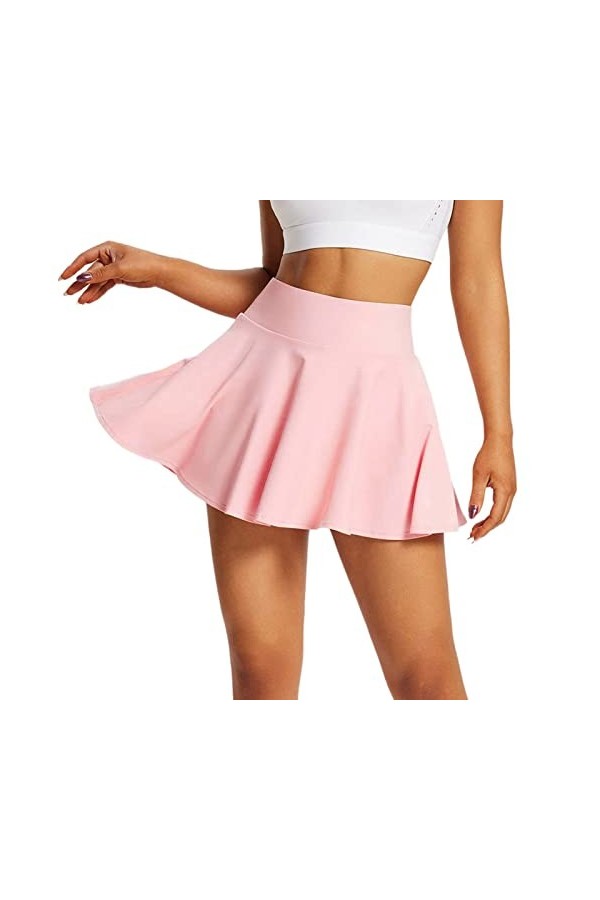 Jupe de tennis pour femme - Courte - Imprimé tendance - Mini jupe avec pantalon - Jupe de tennis - Avec poches - Avec pantalo