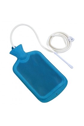 PENO Sac de Lavement réutilisable, Sac de Lavement de Nettoyage du côlon 2L Bleu avec Sortie deau pour Salle de Bain