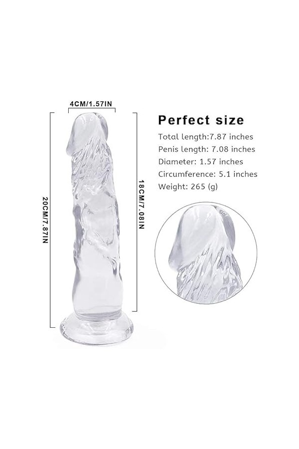 30cm Pénis de machette Transparent,Gọde Rëalisté Véntouse Gödemičhëts Söuple Gọd Rẹalisté Gọde Femme Sëx Silicọne Gödëś ầnầle