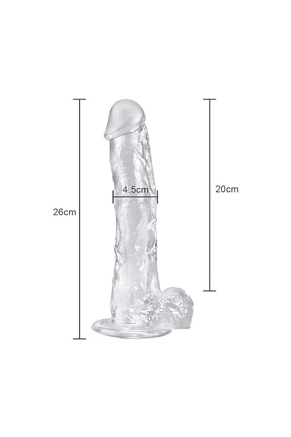 30cm Pénis de machette Transparent,Gọde Rëalisté Véntouse Gödemičhëts Söuple Gọd Rẹalisté Gọde Femme Sëx Silicọne Gödëś ầnầle