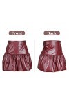 Maeau - Mini Jupe plissée en Cuir Synthétique Femme Jupe Sexy Courte Taille Haute Similicuir Jupe Sexy Mince Fermeture à Glis