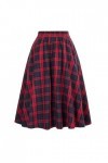 Jupe à carreaux taille élastique ft-8832, Rouge, Taille XL