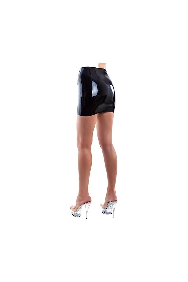 GOCTRN Mini Jupe en Latex Noir pour Femme, Jupe Trapèze en Latex,Couleur Personnalisée,4XL