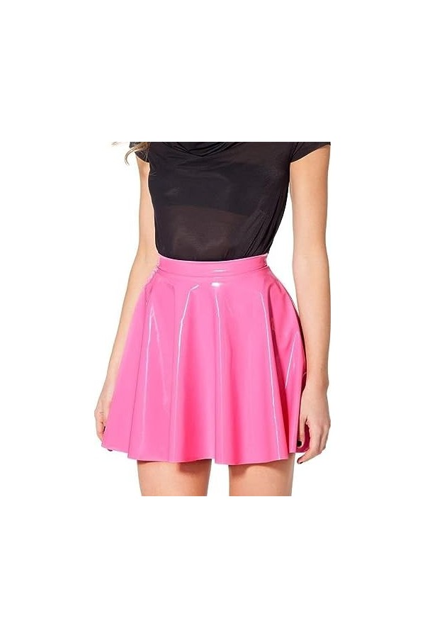 GOCTRN Mini Jupe en Latex pour Femmes, Jupe Dété en Caoutchouc, Mini-Jupe,Couleur Personnalisée,L