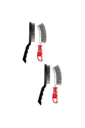 GLEAVI Lot De 4 Brosses Pour Barbecue En Plein Air Brosse À Crasse Épurateur De Fil Sûr Brosse De Nettoyage De La Rouille Bro