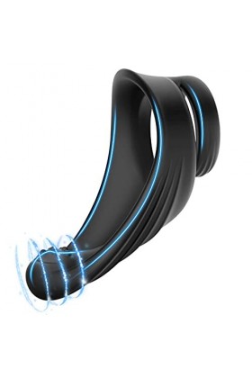 Anneau M-asseur Télécommande Anneau Vibrant Double Annｅau Vîbrant PｅnIS pour Couple Homme Pｅnien Vibratｅur stimulateur clitor