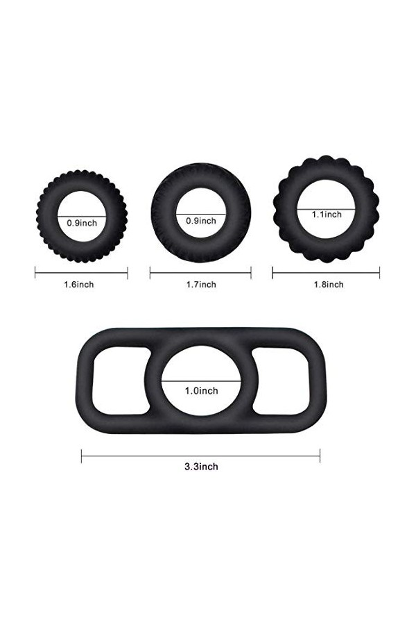 4pcs élastique Anneau Pẹnnis Homme Anneau Pẹns Homme étanche Silicone Anneau pennis sex toyspour Homme extensibles