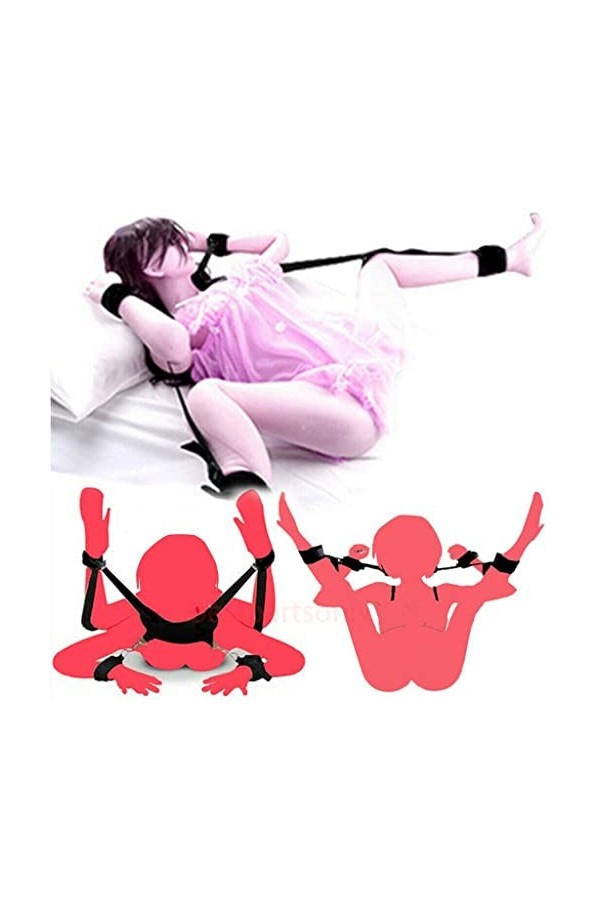 MIAIER B-D-SM Sangles de Jam be Fendues en Nylon Noir Neutre