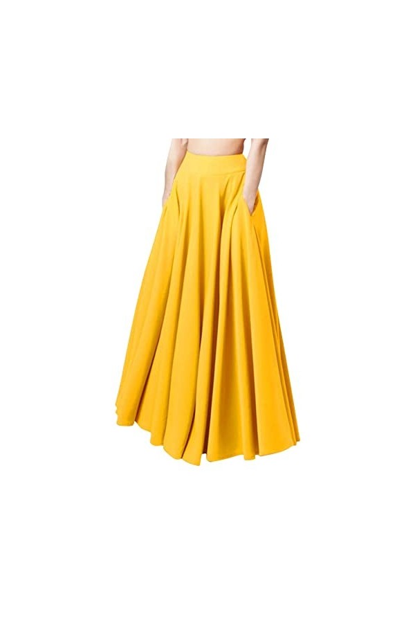 Jupe tunique pour femme, grande taille, unie, plissée, taille haute, jupe baggy, jupe de loisirs, jupe de fête, jupe dété av