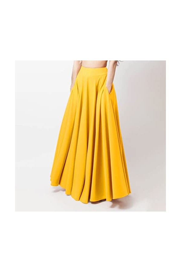 Jupe tunique pour femme, grande taille, unie, plissée, taille haute, jupe baggy, jupe de loisirs, jupe de fête, jupe dété av