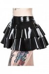 IDOBLO Latex Mini Jupe Jupe Personnalisée,Noir,4XL