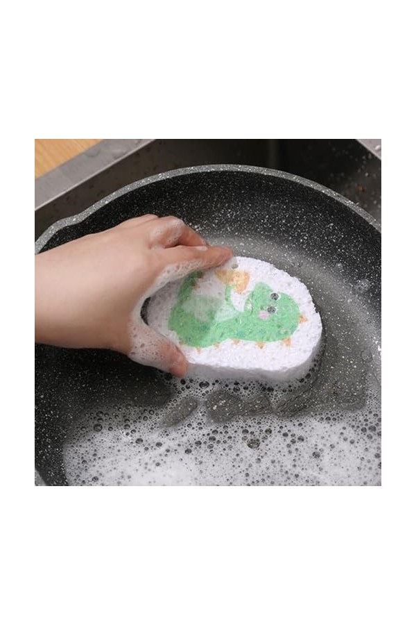 Mobestech 6 Pièces Éponge De Pâte De Bois Éponge De Cuisine Tampon Éponge À Vaisselle Éponges De Nettoyage Fournitures De Net