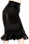 IDOBLO Jupe Latex Femme Jupe Crayon Latex Taille Haute,Noir,3XL