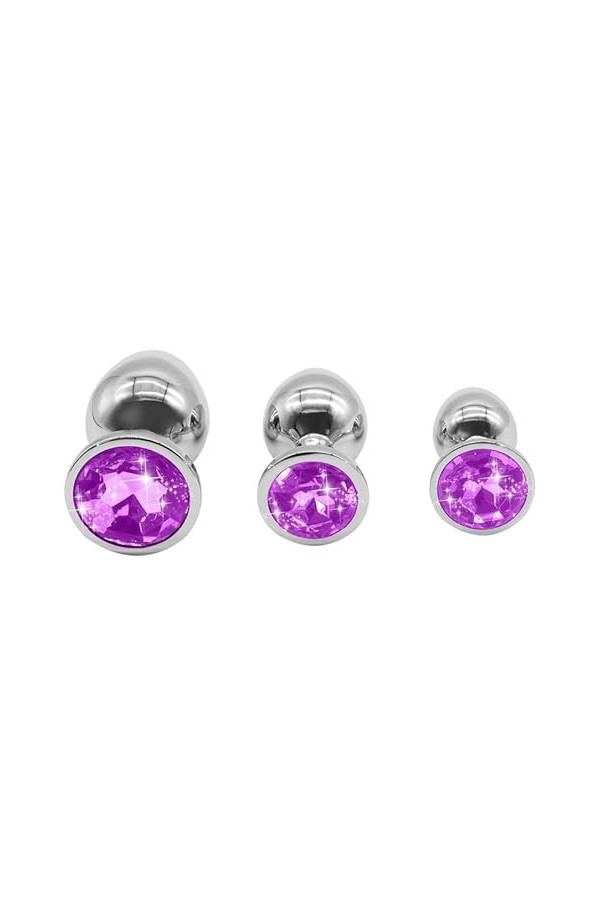 MS07-Violette Ensemble Trois Tailles De 3 Pcs Confortables Plugs anals rjfsbhxsh