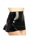 JVHGE Mini Jupes Noires Sexy en Latex avec Volants à larrière sans Fond en Caoutchouc à glissière