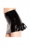 JVHGE Mini Jupes Noires Sexy en Latex avec Volants à larrière sans Fond en Caoutchouc à glissière
