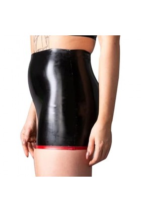 JVHGE Garnitures Noires et Rouges Sexy Mini Jupes en Latex Bas Courts en Caoutchouc