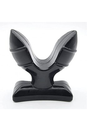 Mini outil de massage professionnel en silicone lisse en noir, diamètre de fermeture 5,6 cm