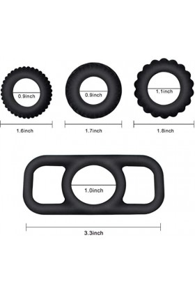 -Anneau de P-Êňis Anneaux En Silicone C*Ôckrîng Ânnêaux Anneau Pêns Homme,Étanche Silicone Anneau Homme Bague Réglable Doux P