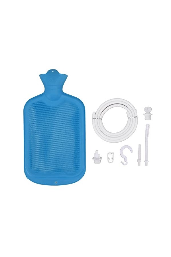 HEITIGN Ensemble de Sac de Lavement à la Maison de 2 litres Kit de Sac de Lavement en Caoutchouc de Tamis de Tuyau ondulé de