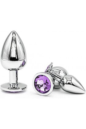 Ànâl Dilâtateurs 3 Pcs/Ensemble Rond Débutant Débutant Jouet Bouchons Gem Métal Bijou Diamant En Acier Inoxydable Plug Ensemb